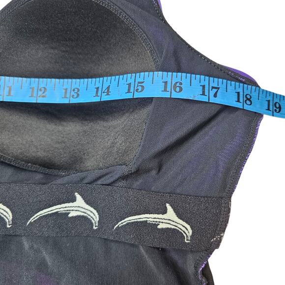 Dolfin Women's Aquashape Color Block Ruched-Front One Piece Swimsuit Size 18* - Picture 9 of 11